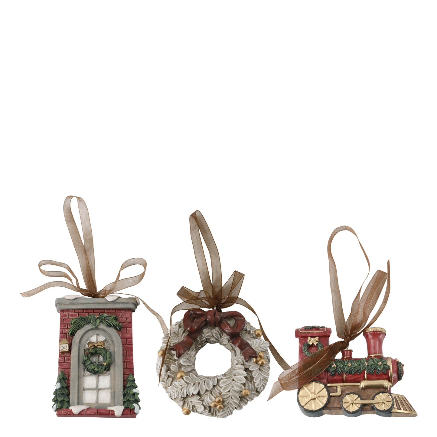 Decorazione natalizia da appendere, set 3, h 9x 6 cm