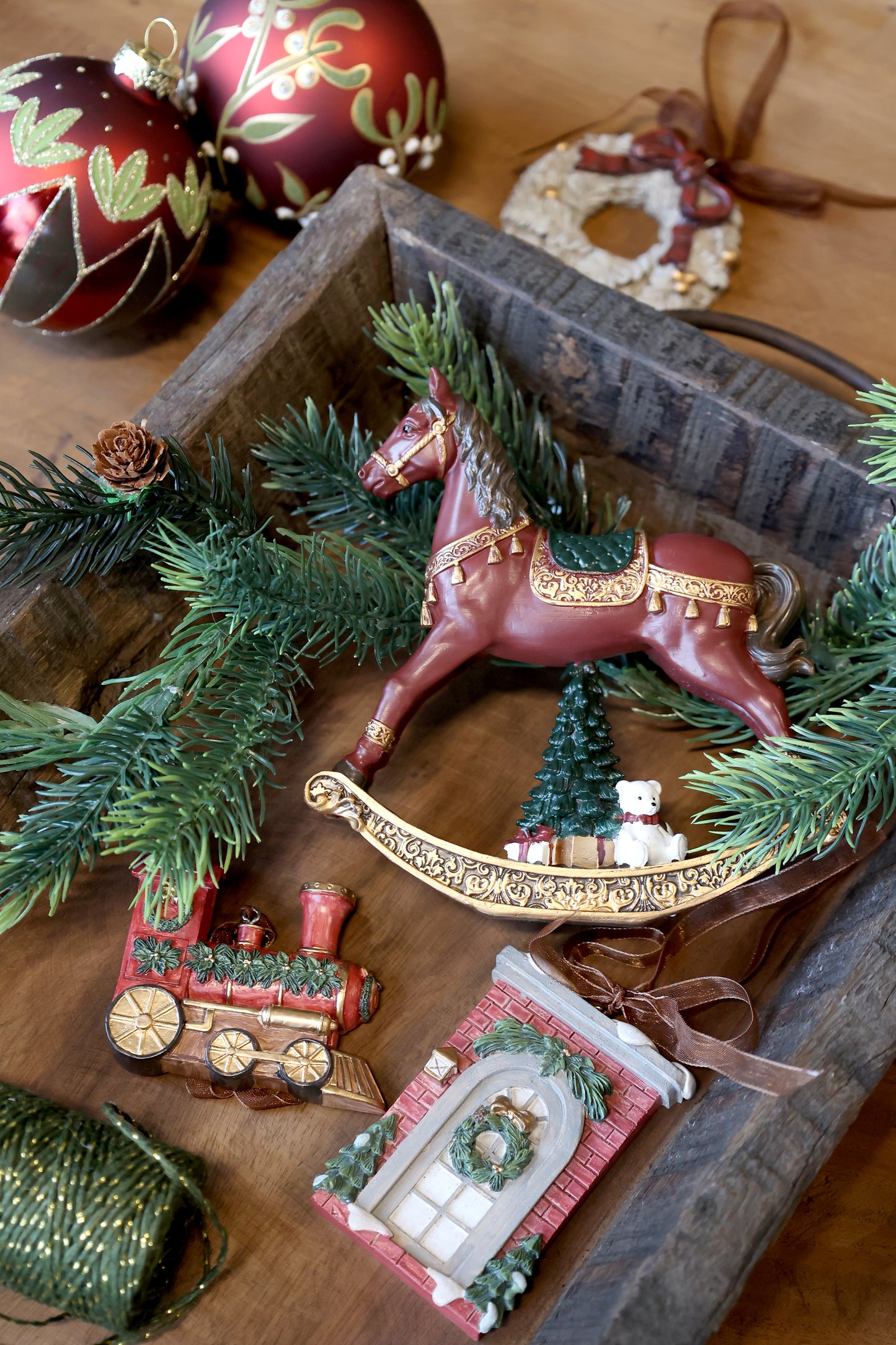 Decorazione natalizia da appendere, set 3, h 9x 6 cm