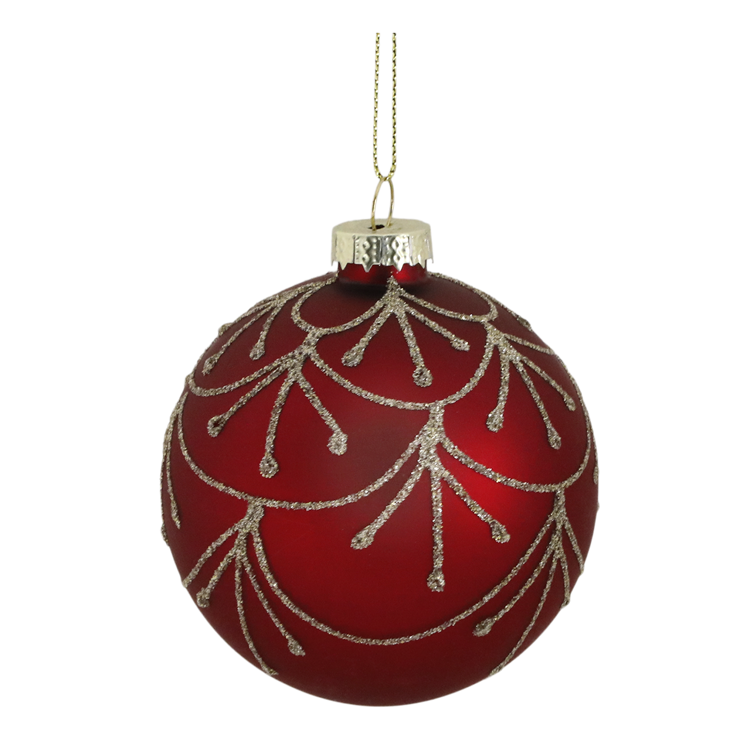 Palline di Natale in vetro dipinte a mano, rosso ciliegia, ø 8 cm, 6 varianti