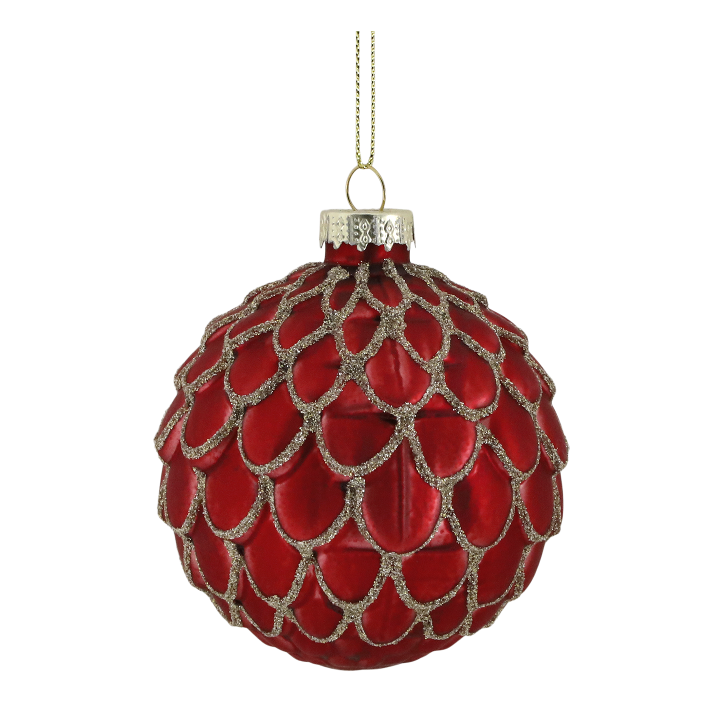 Palline di Natale in vetro dipinte a mano, rosso ciliegia, ø 8 cm, 6 varianti