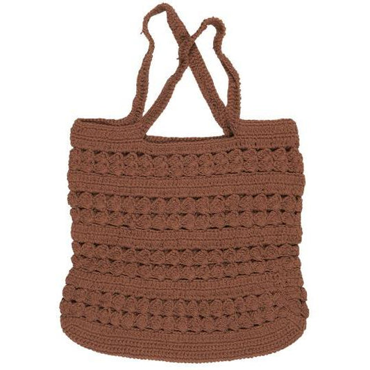 Borsa all'uncinetto colore marrone (mocha mousse) 40x40 cm