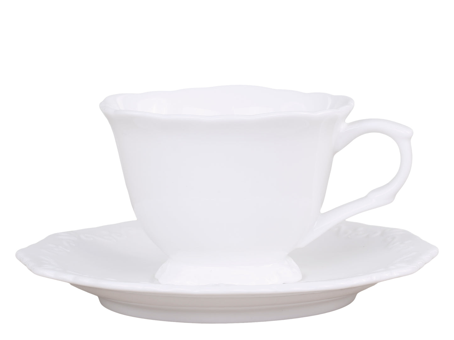 Tazza da tè/caffè bianca con piattino Provenza ø9,5 cm