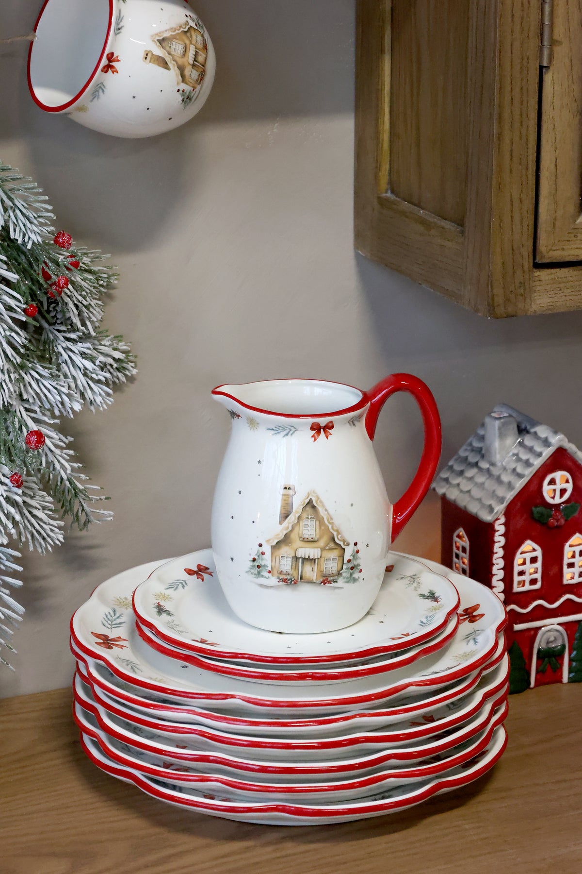 Brocca Chalet de Noël, h 14x11 cm, 800 ml