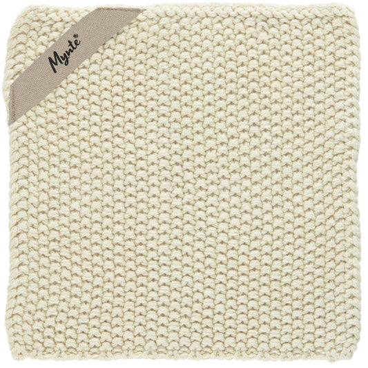 Presina lavorata a maglia colore latte 22x22 cm 100% cotone