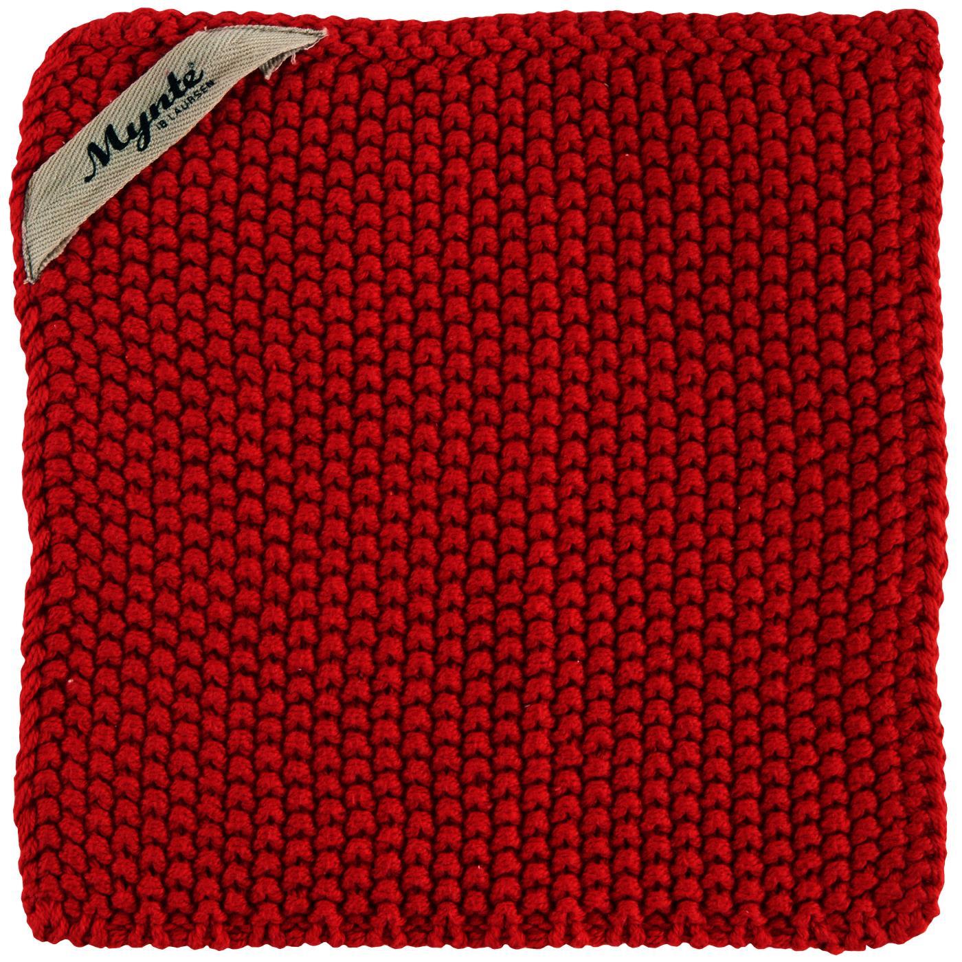 Presina lavorata a maglia colore rosso fragola 20x20 cm