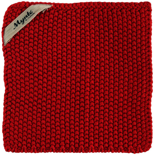 Presina lavorata a maglia colore rosso fragola 20x20 cm