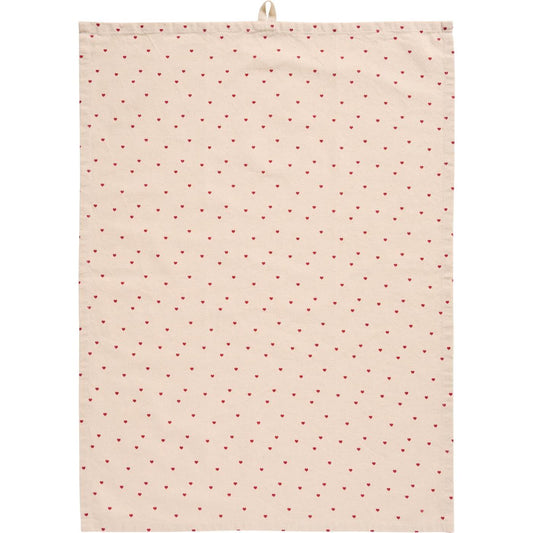 Strofinaccio Valentin con piccoli cuoricini rossi 50x70 cm