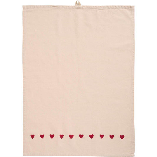 Strofinaccio Emma cuori rossi 50x70 cm