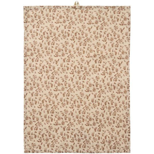 Strofinaccio Carolina colore naturale con funghetti marroni 50x70 cm