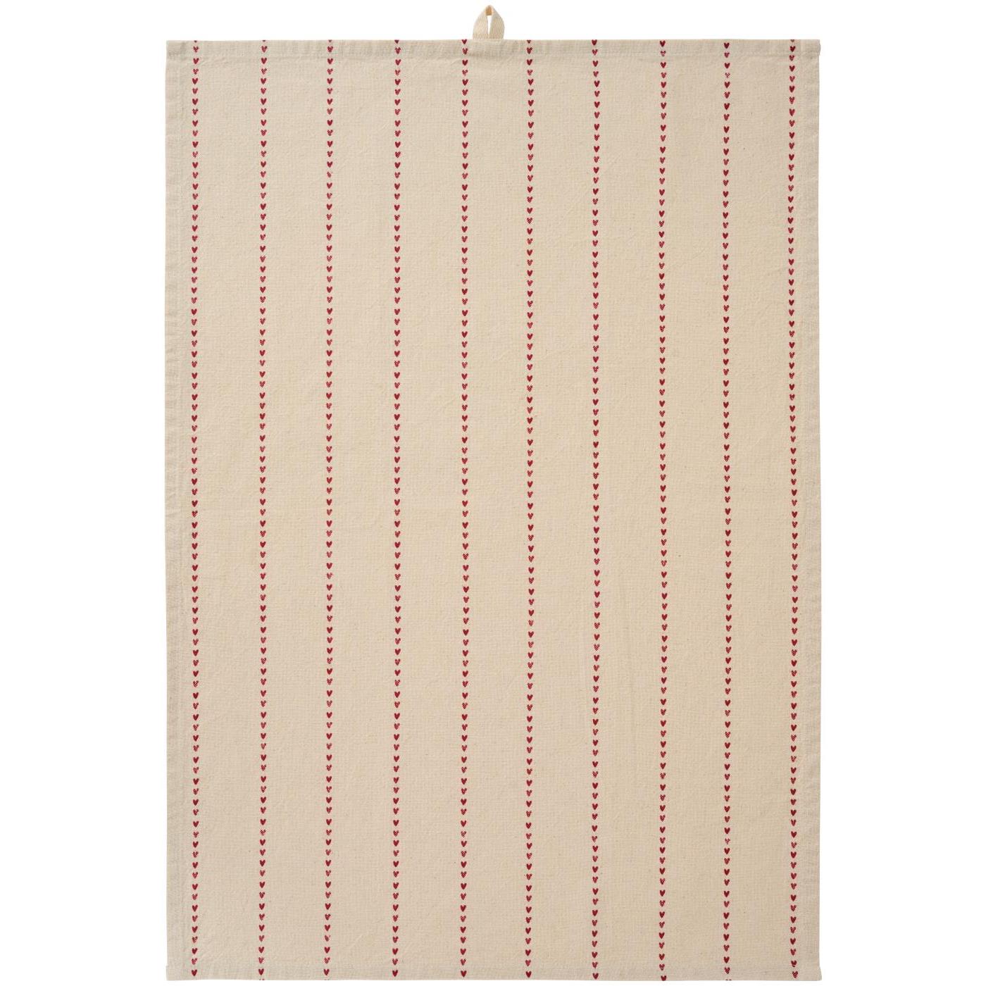Strofinaccio Valentina con cuoricini rossi 50x70 cm