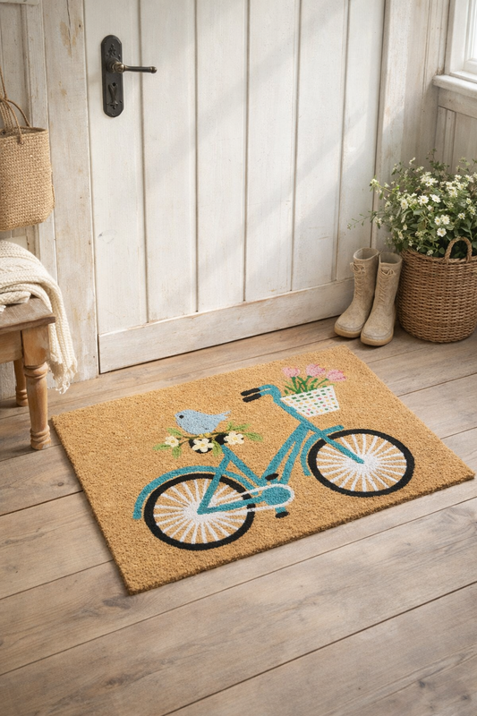 Zerbino con Bicicletta con cestino, 45x75 cm