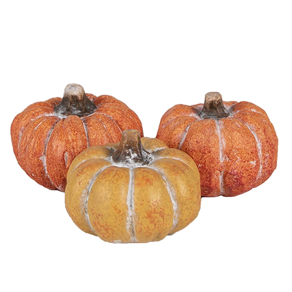 Zucca in ceramica arancione (set di 3)  cm