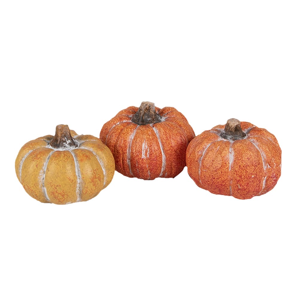 Zucca in ceramica arancione (set di 3)  cm