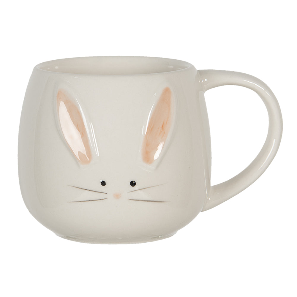 Tazza bianca in porcellana coniglietto 13x10x8 cm 200 ml