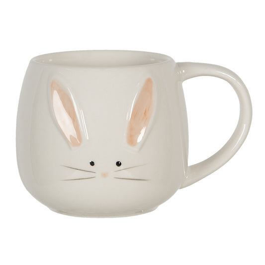 Tazza bianca in porcellana coniglietto 13x10x8 cm 200 ml