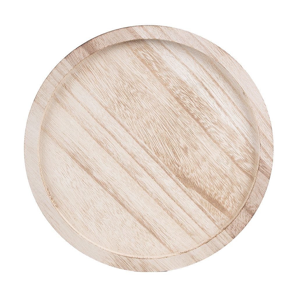 Vassoio in legno con campana in vetro, ø23 x 17 cm