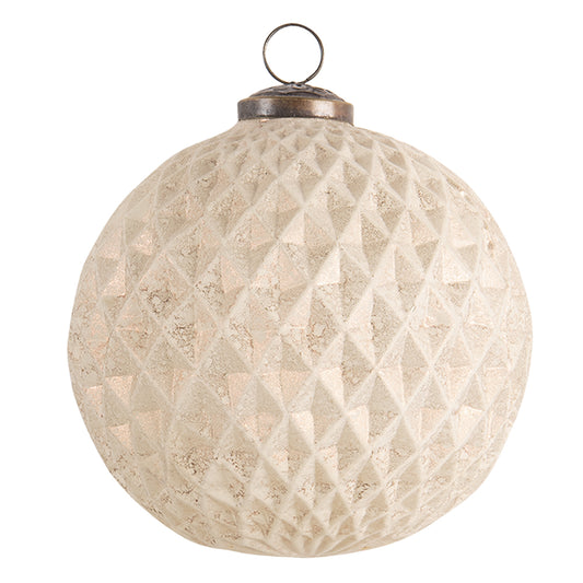 Palla di Natale in vetro colore bianco/oro ø12 cm