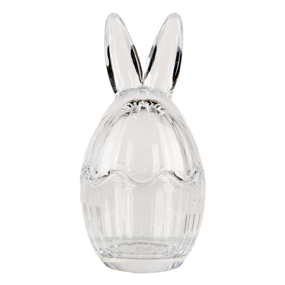 Barattolo in vetro a forma di uovo ncon orecchie, ø 6x11 cm