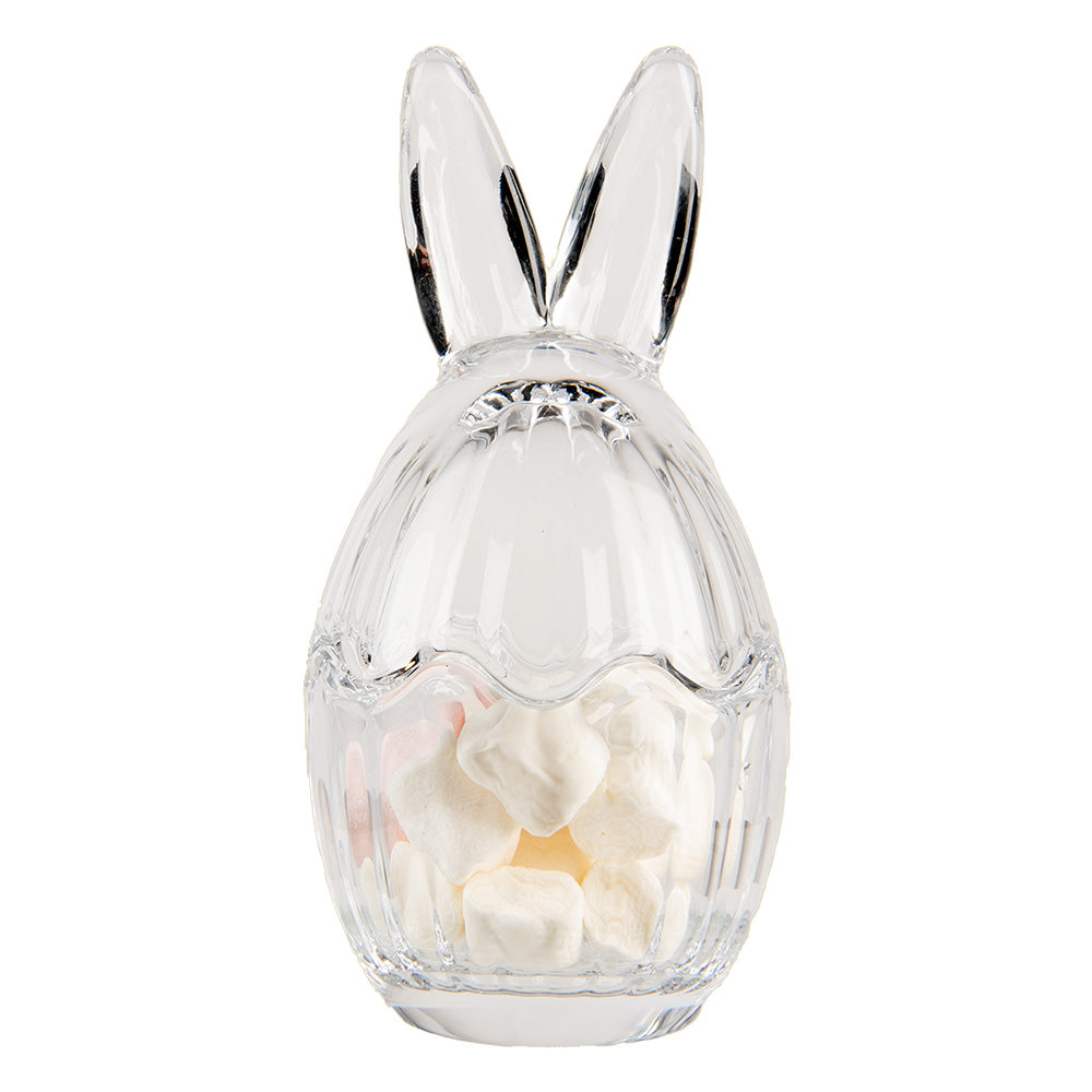 Barattolo in vetro a forma di uovo ncon orecchie, ø 6x11 cm