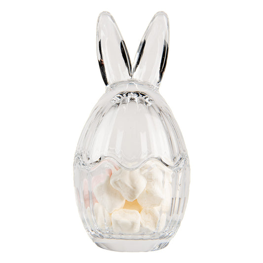 Barattolo in vetro a forma di uovo ncon orecchie, ø 6x11 cm