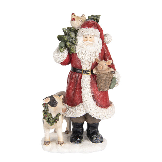 Babbo Natale con animali h 30x17x16 cm