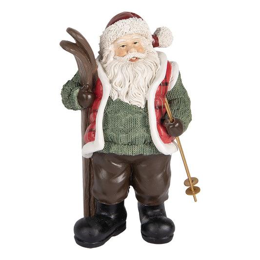 Babbo Natale con sci h 25x15x11 cm