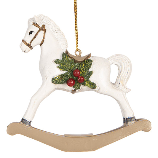 Cavallo a dondolo bianco da appendere h 11x4x12 cm