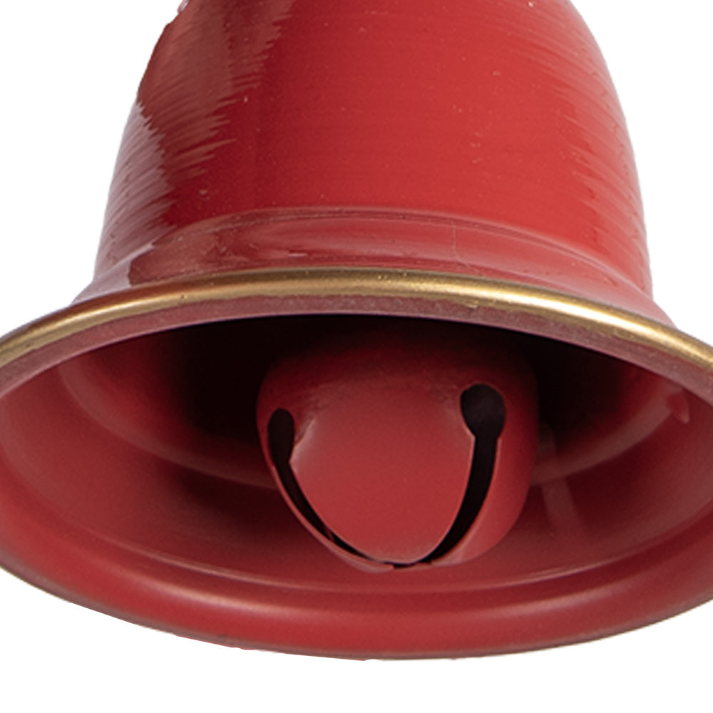 Campanelle rosse e oro con cordino in juta, 17x23xh 52 cm