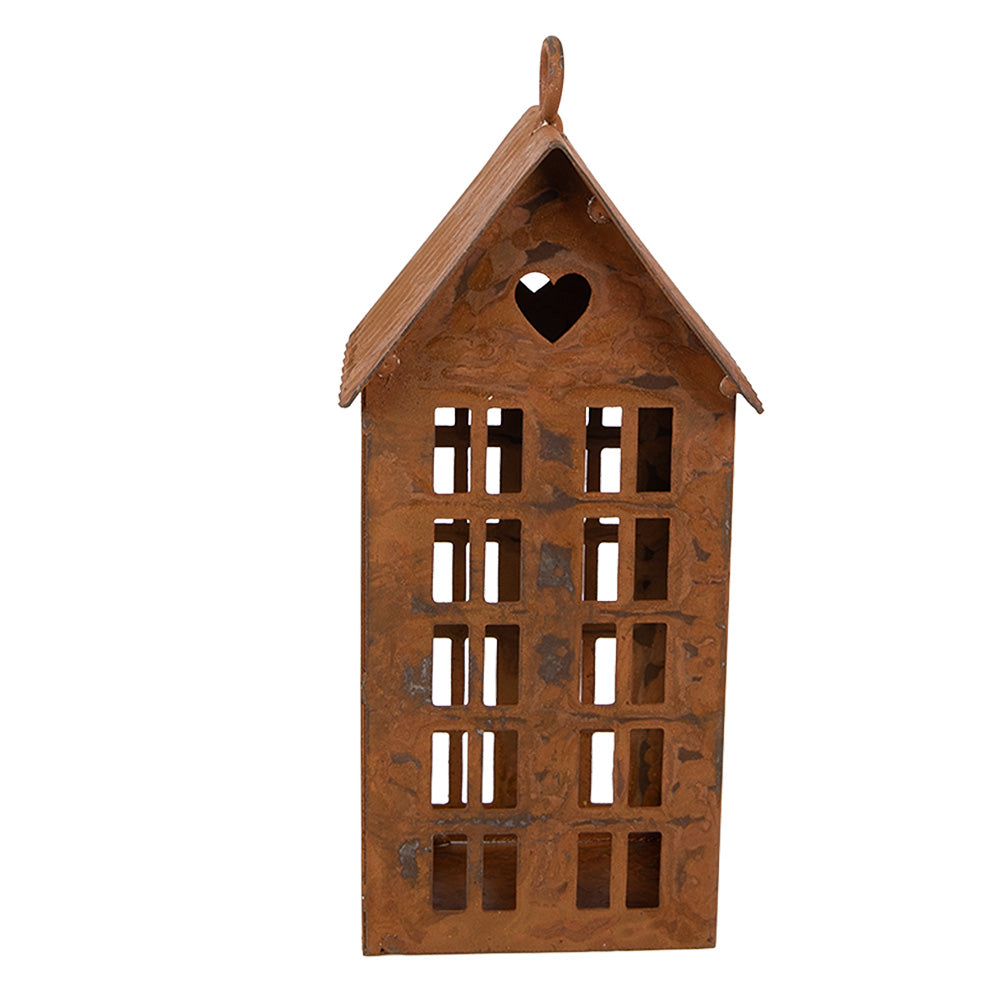Casetta in metallo marrone, h15x7x5 cm