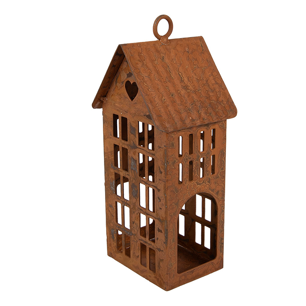 Casetta in metallo marrone, h15x7x5 cm
