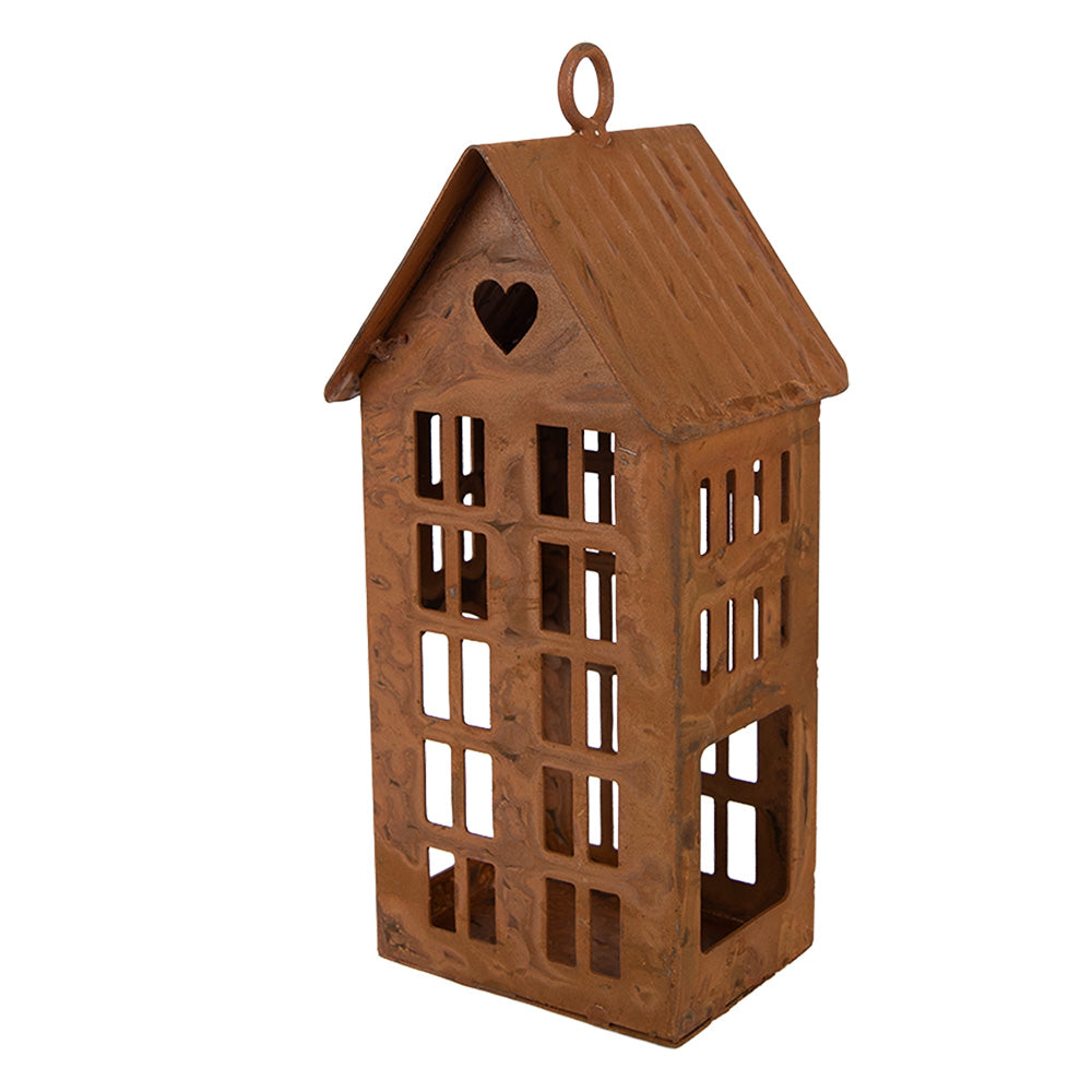 Casetta in metallo marrone, h15x7x5 cm