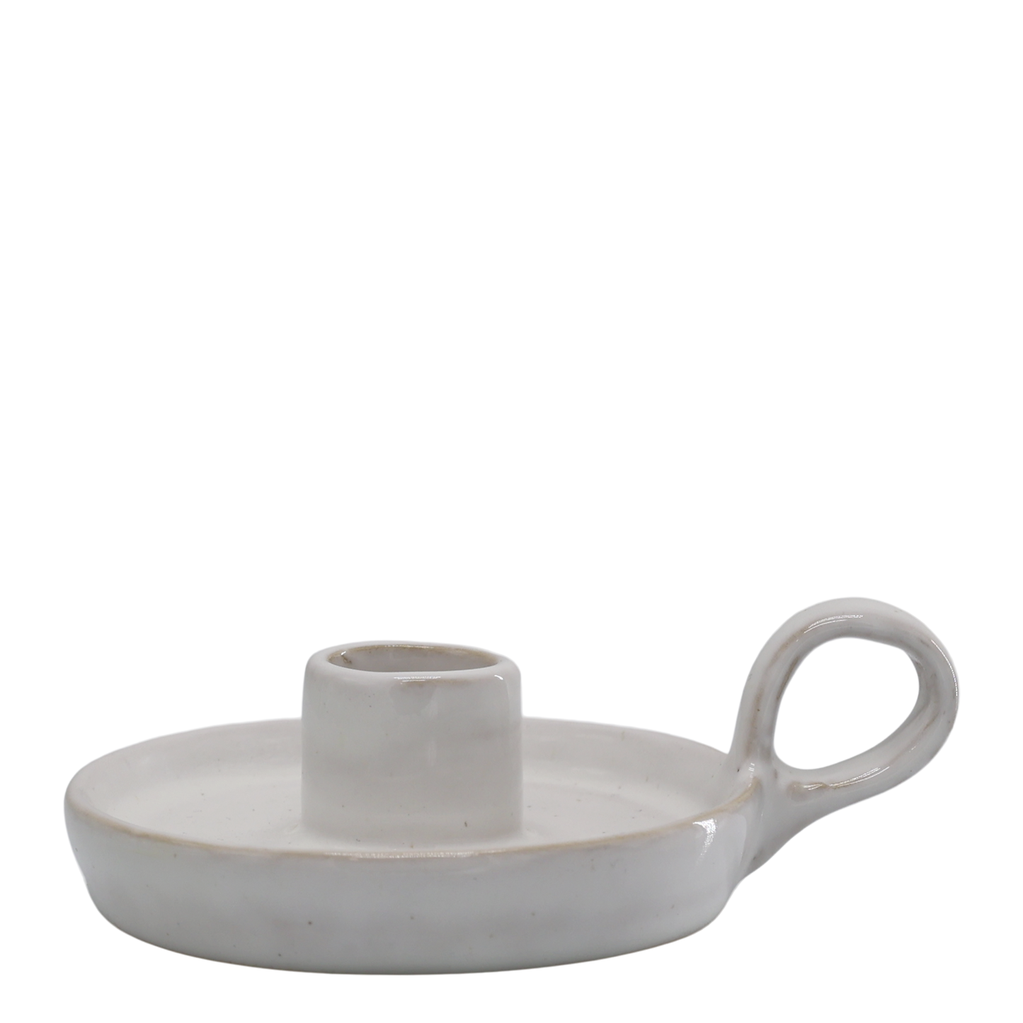 Portacandele in ceramica color avorio, ø9,5 x 4,5 cm