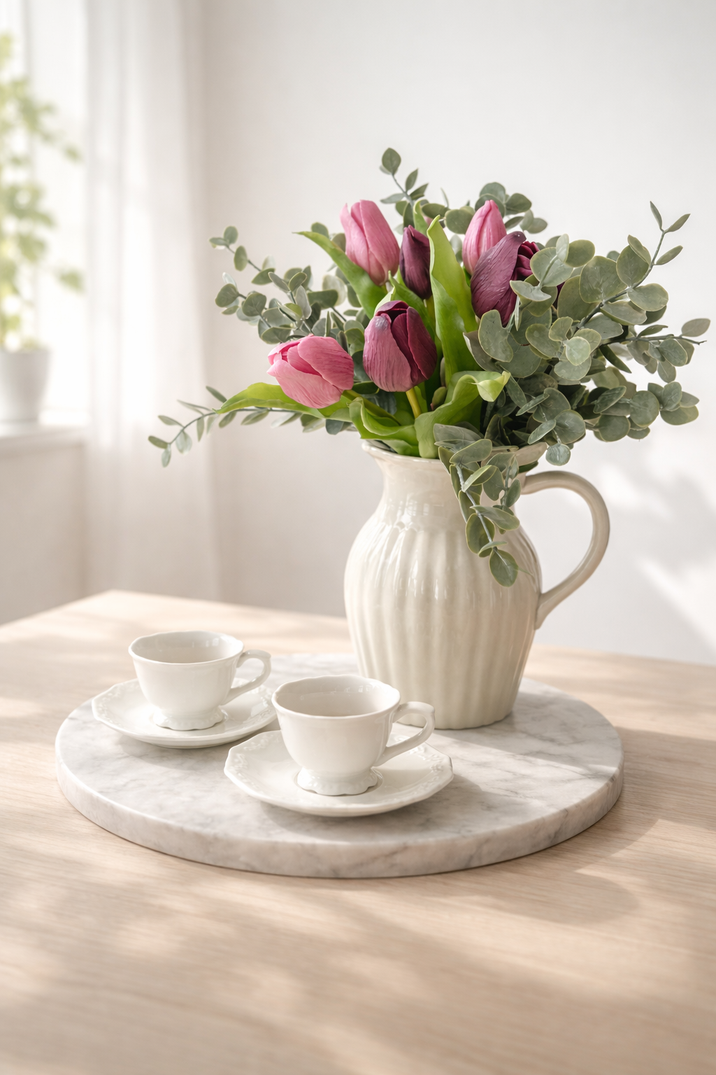 Brocca con manico color latte 1,7 litri