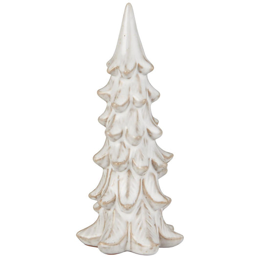 Albero di natale in ceramica bianco 19,5xø 7,8 cm