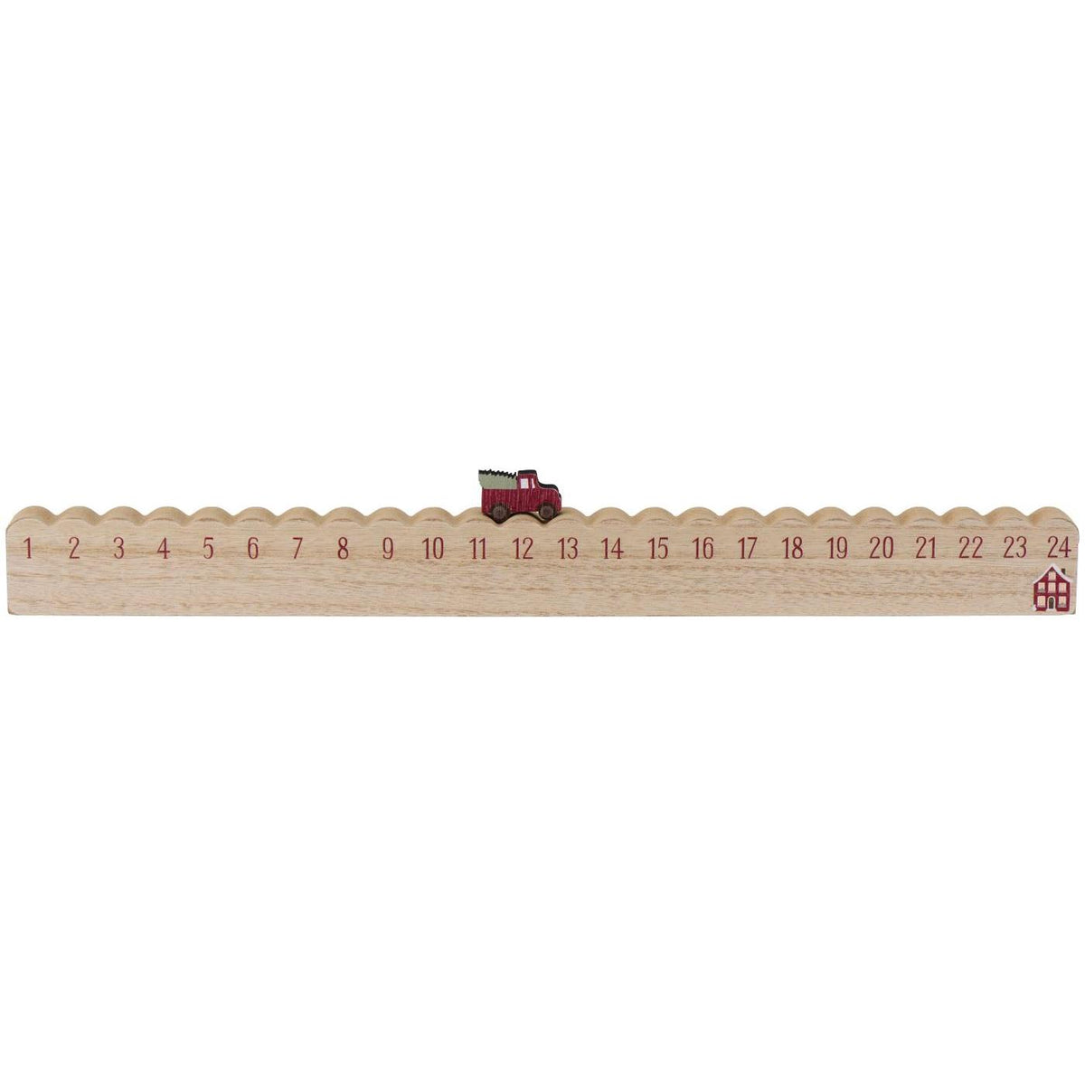 Calendario dell'avvento con furgone con albero di Natale, 50x4,7x2,5 cm