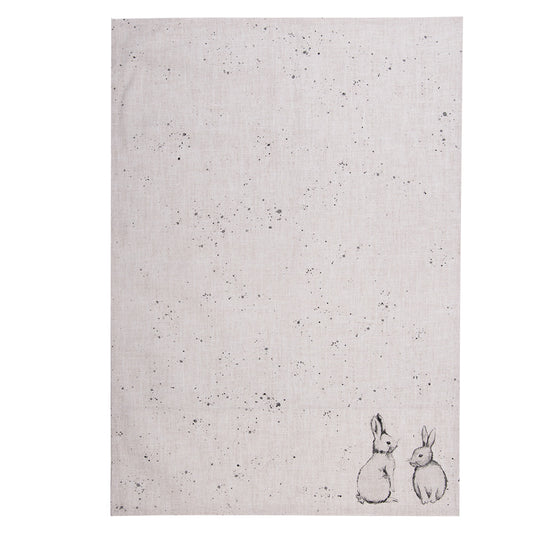 Strofinaccio beige con coniglietti, 50x70 cm