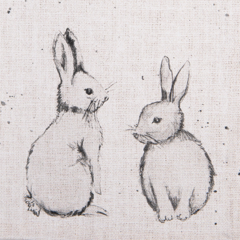 Strofinaccio beige con coniglietti, 50x70 cm