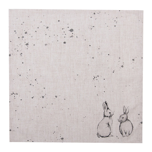 Tovaglioli beige con coniglietti 40x40 cm