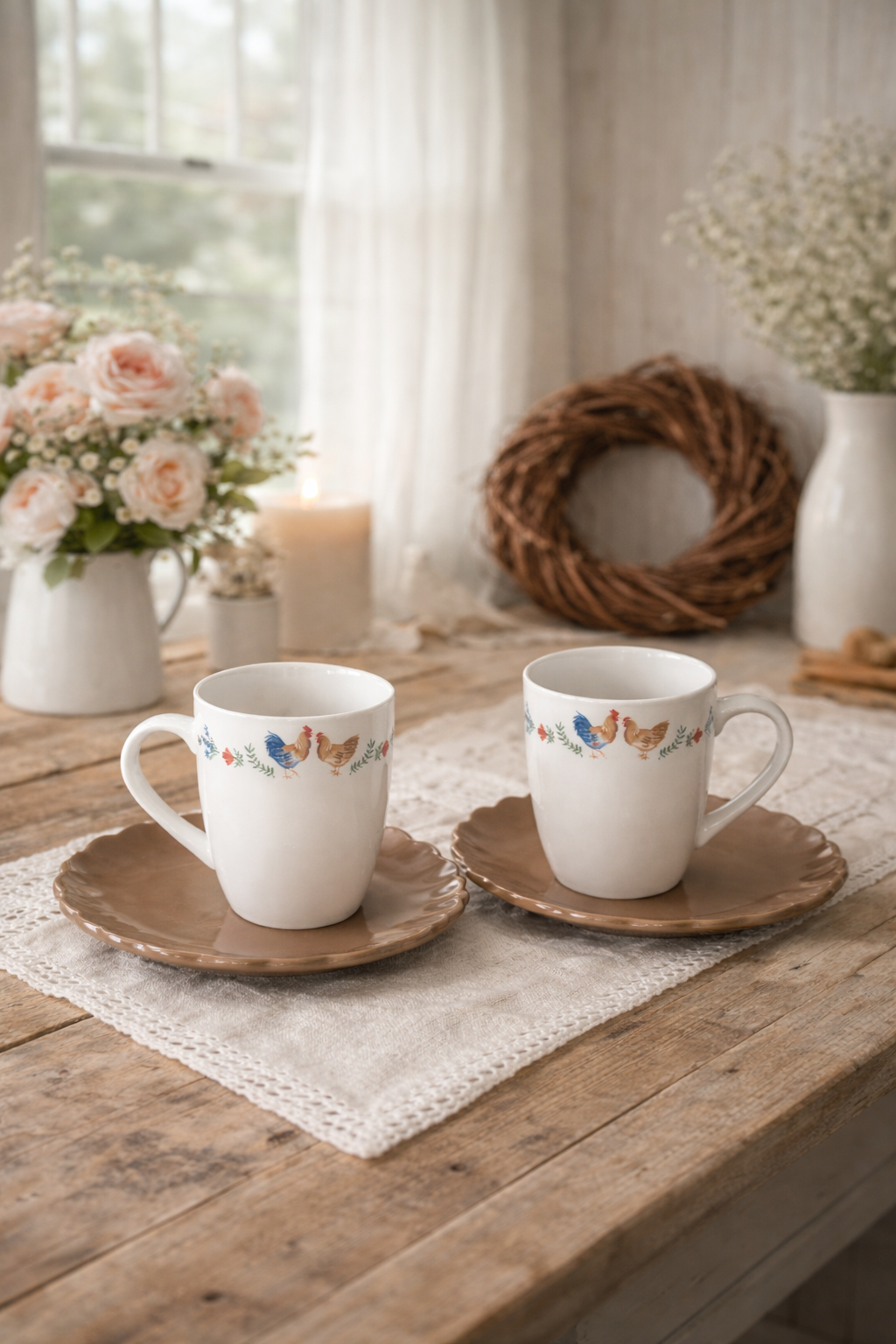 Ghirlanda in rattan marrone, ø 25x7 cm