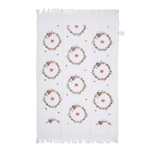 Asciugamano in micro spugna con roselline e farfalle, 40x66 cm