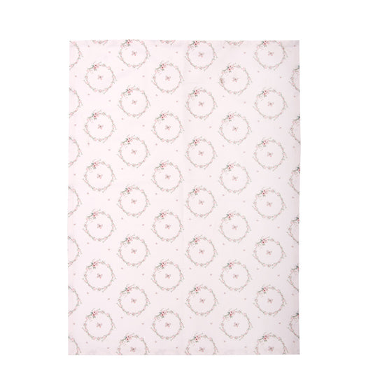 Strofinaccio rosa tenue con roselline e farfalle, 50x70 cm