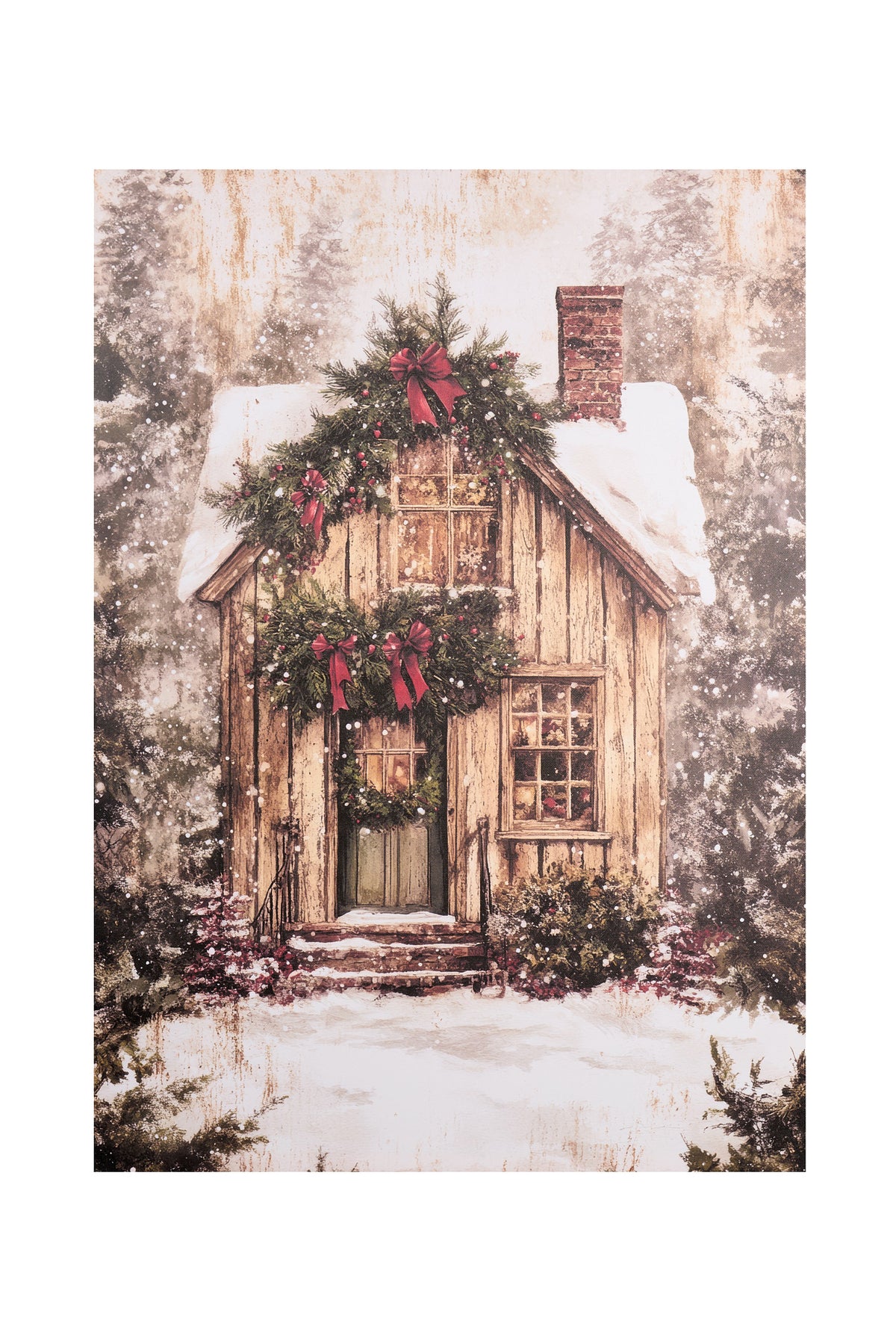 Quadro canvas Baita innevata, 2 VARIANTI, 50x70 cm