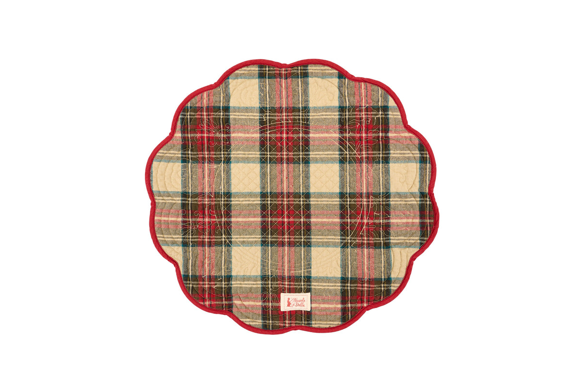 Tovaglietta Tonda Quilt Tartan, 40x40 cm
