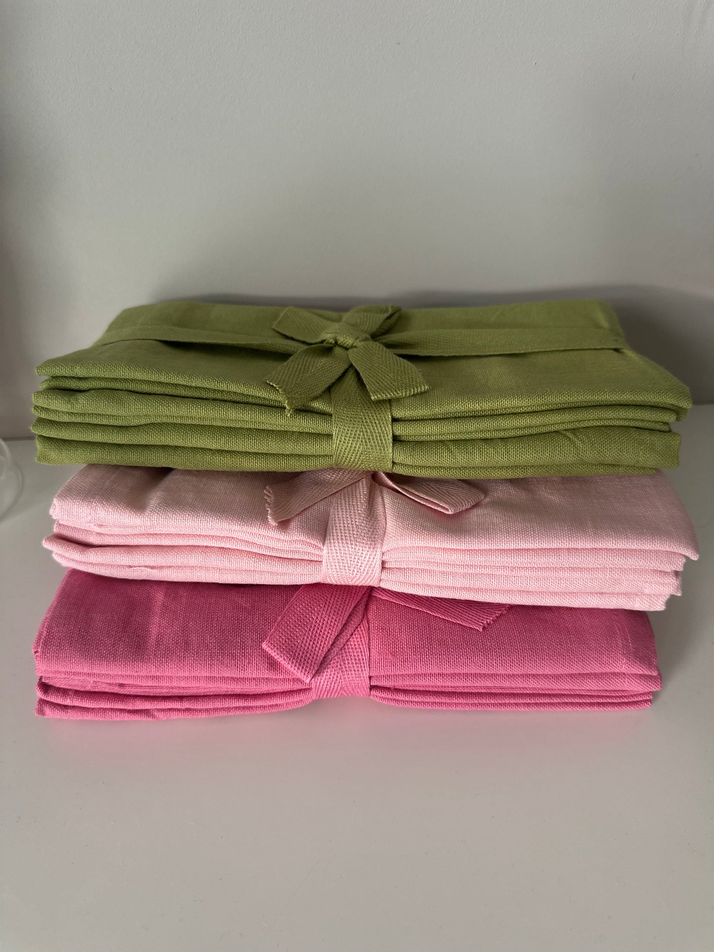Tovaglioli set 2, vari colori (fucsia-rosa-verde)