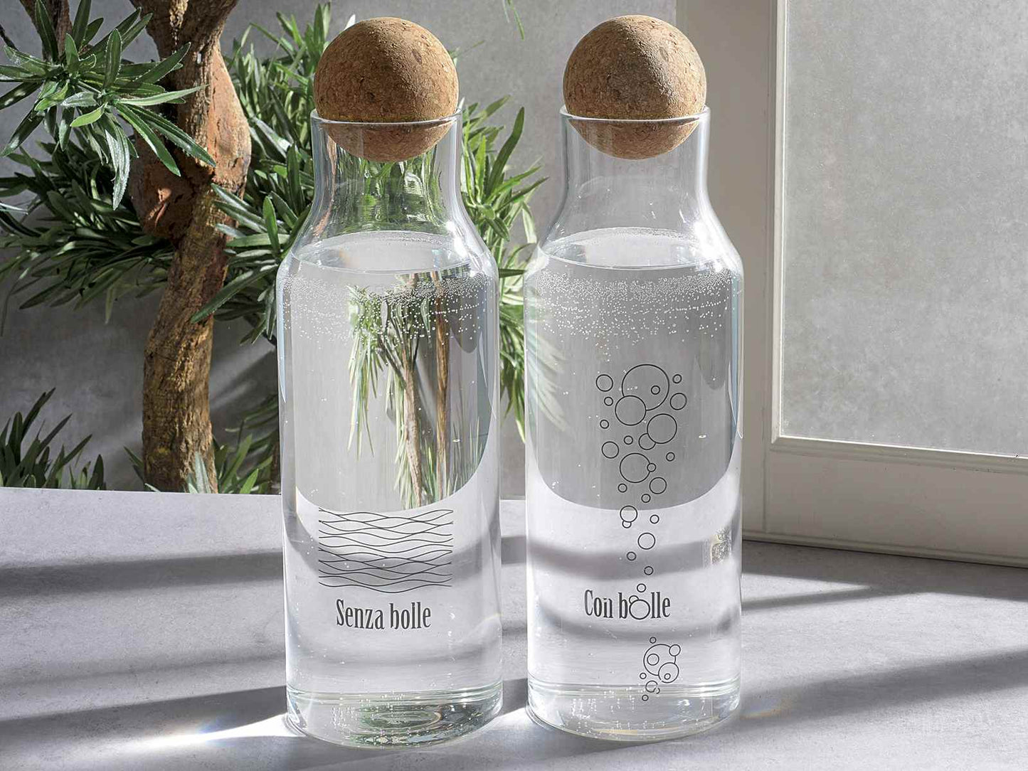 Bottiglia in vetro 1,2 l con tappo a sfera in sughero