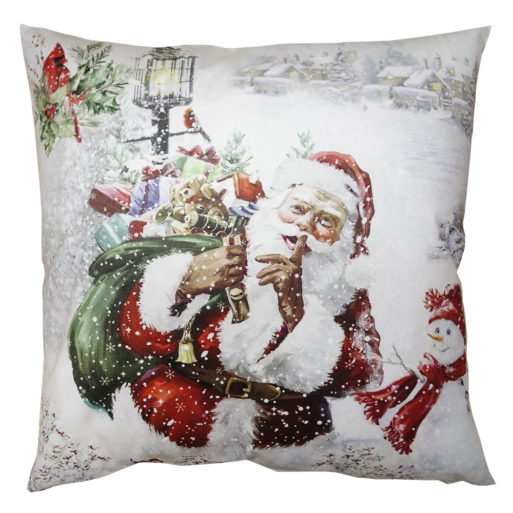 Federa per cuscino Babbo Natale e pupazzo di neve 45x45 cm