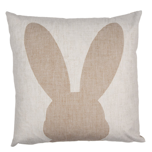 Federa cuscino beige e bianco con coniglietto 45x45 cm