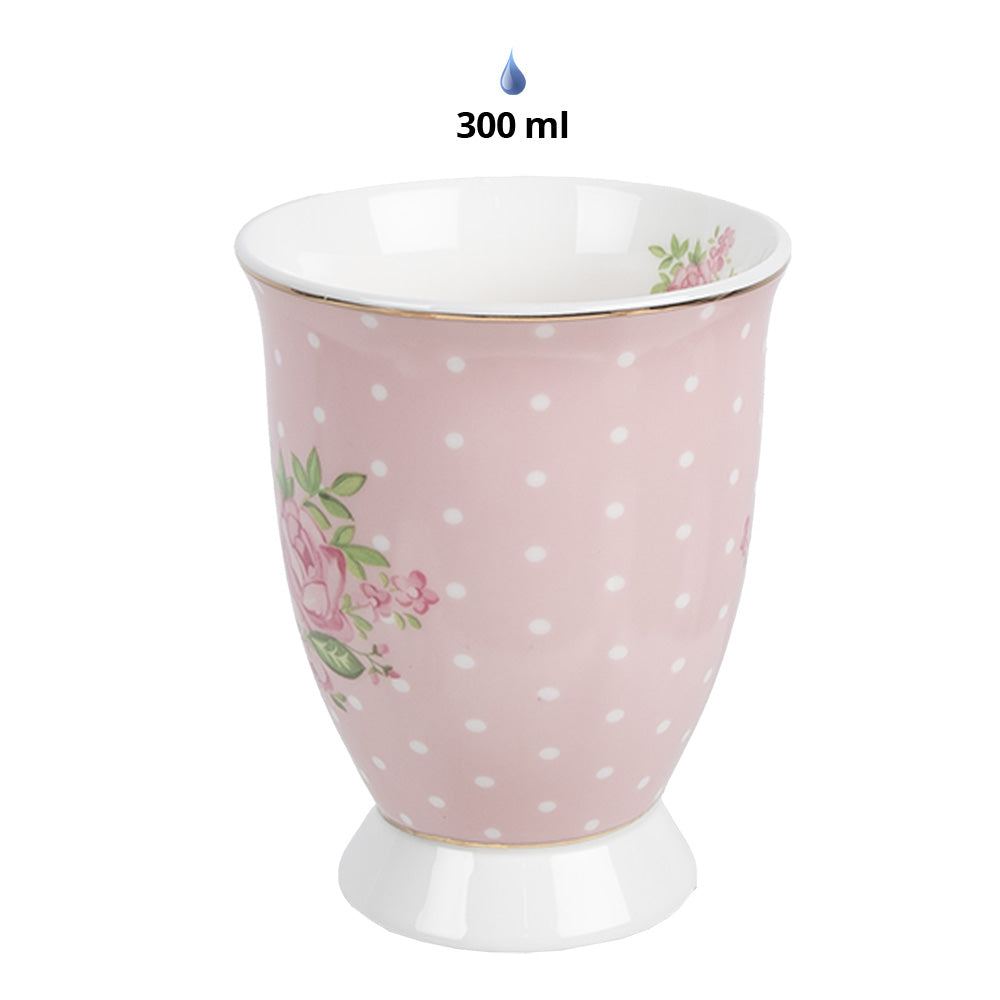 Tazza Rosa in porcellana con piccole rose, 300 ml