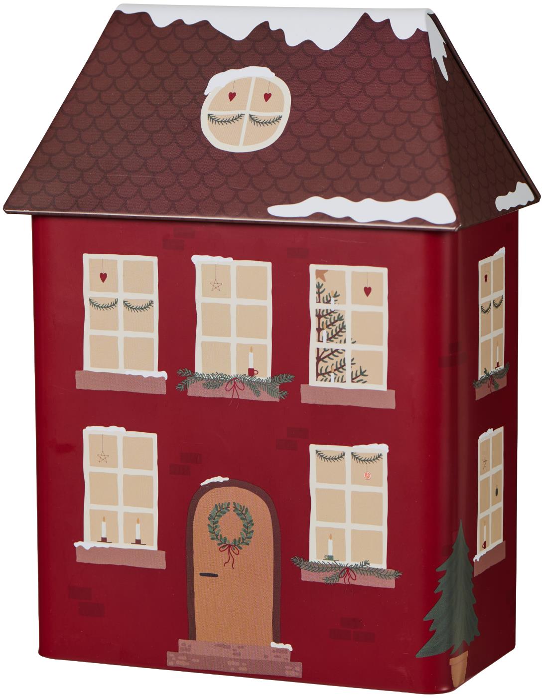 Scatola Casa di Natale in latta h 25x10x9,7 cm
