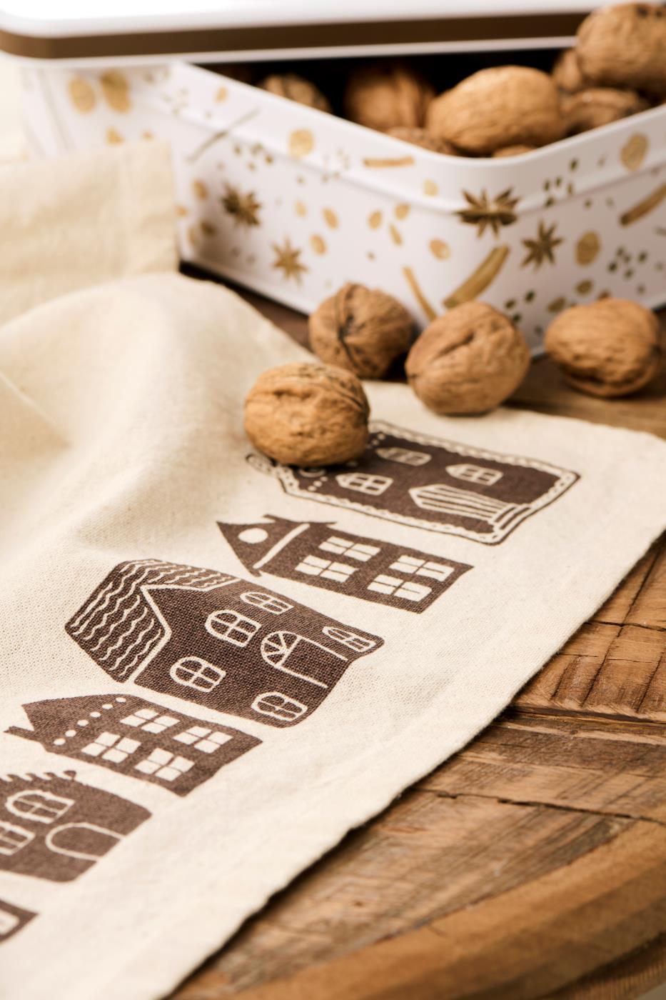 Strofinaccio Pauline casette marroni 50x70 cm